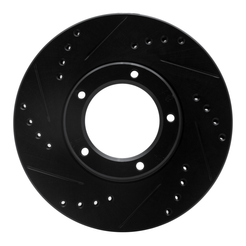 Toyota Hilux Brake Rotor (1) - Front Left - R1 Concepts - Drilled & Slotted - Black - `89-`08